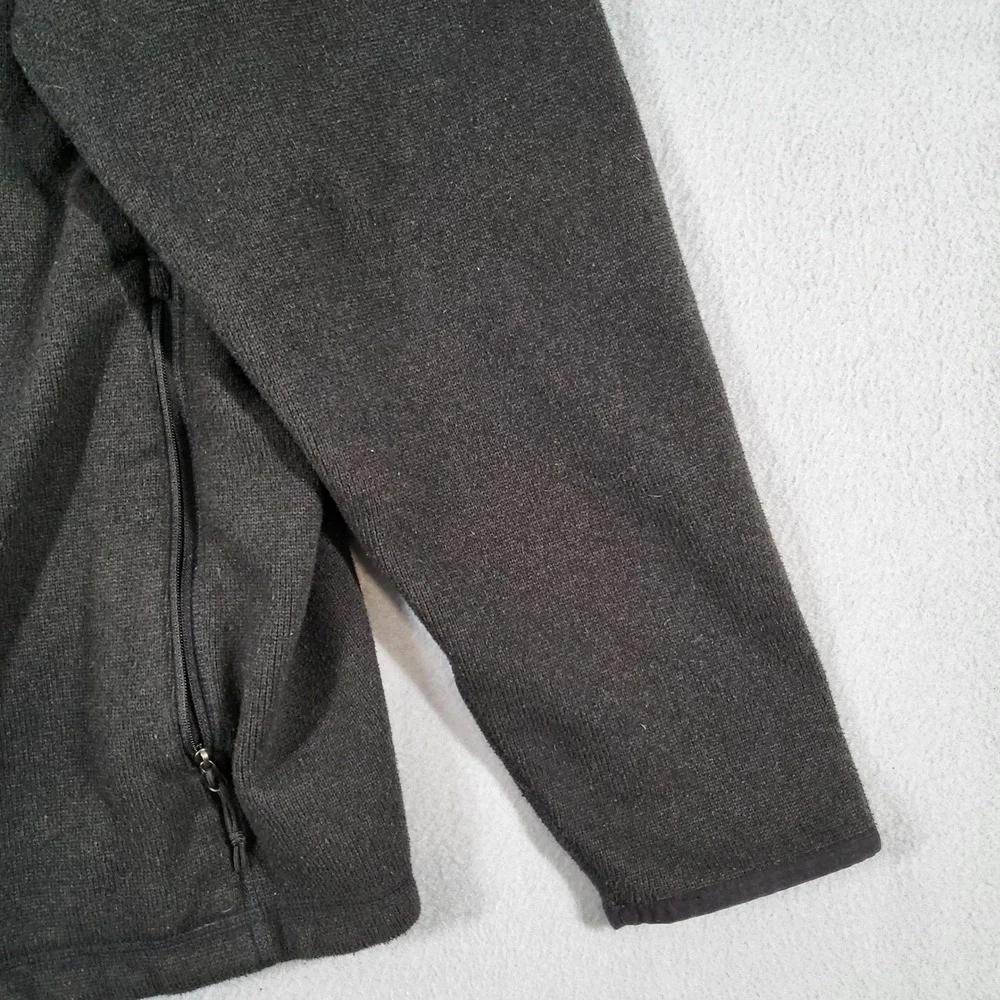 The North Face Fleece Jacket Men's XL Charcoal Gray Full Zip Logo Pocket Outdoor